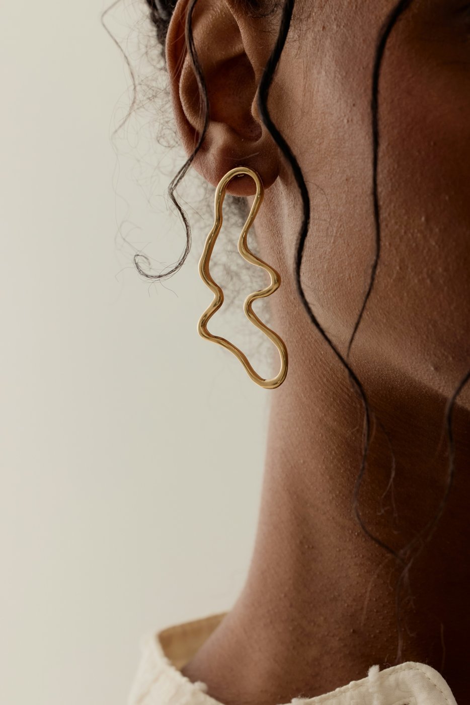 Related find: Sculptural gold earring