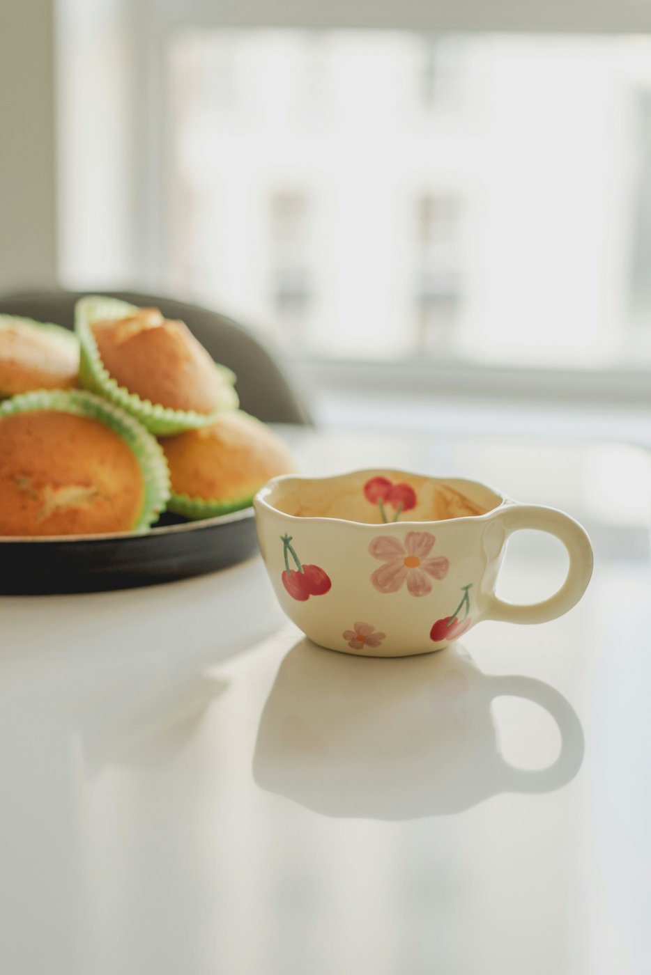 Cherry patterned cup
